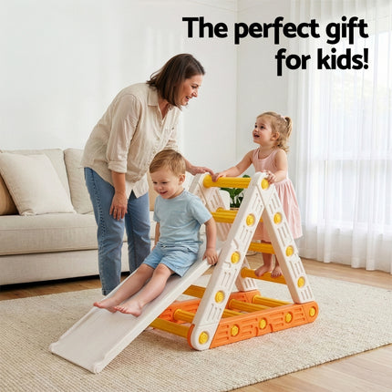 Keezi Kids Climbing Frame Set With Slide Indoor Outdoor Toddler Toys Pikler Triangle Climber 7
