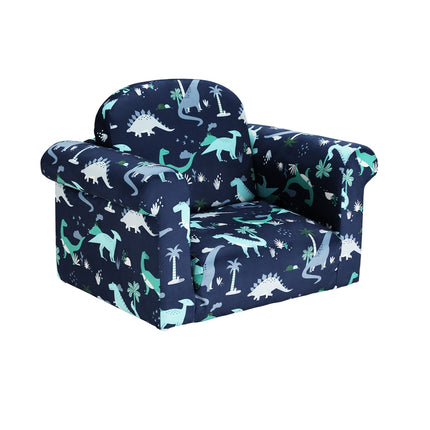 Keezi Kids Sofa 1 Seater Children Flip Open Couch Lounger Armchair Dinosaur Navy 3