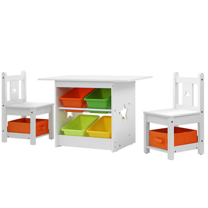 Keezi 3PCS Kids Table and Chairs Set Children Furniture Play Toys Storage Box 7