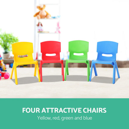Keezi Kids Chairs Set Plastic Set of 4 Activity Study Chair 50KG 4