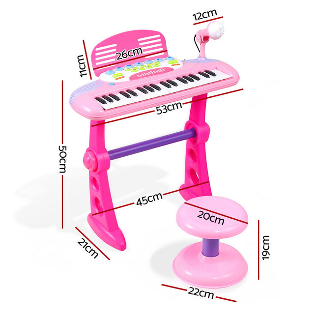 Keezi Kids Piano Keyboard 37 Keys Electronic Musical Instrument Set w/ Stool Microphone 2