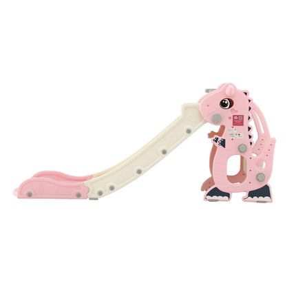 Keezi Kids Slide Set Basketball Hoop Outdoor Playground Toy Dragon 125cm Slide Pink 3