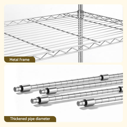 Artiss 5-Tier Kitchen Rack Shelf Shelving 120x45x179CM Adjustable Metal Storage Shelves 8