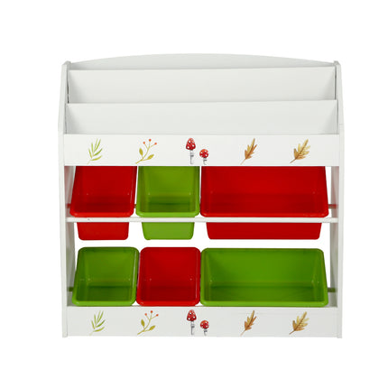 Keezi 3 Tiers Kids Bookshelf Storage Children Bookcase Toy Box Organiser Rack 6 Bins 3