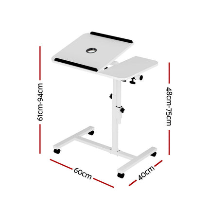 Artiss Laptop Desk Table Fan Cooling White 60CM 2
