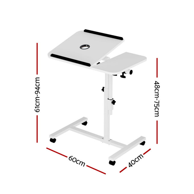 Artiss Laptop Desk Table Fan Cooling White 60CM 2