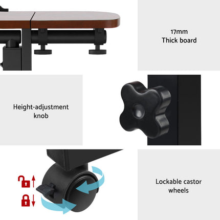 Artiss Laptop Desk Table Fan Cooling Walnut 60CM 6