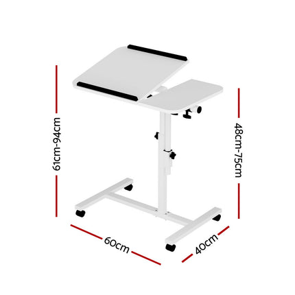 Artiss Laptop Desk Table Fan Cooling White 60CM 3