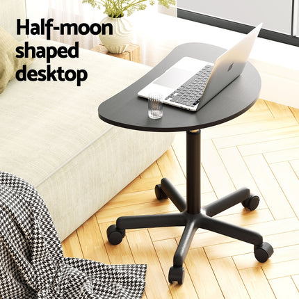 Artiss Laptop Desk Portable Height Adjustable Table Caster Wheels 60CM Black 5