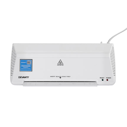 Devanti A4 Laminator Machine, Hot & Cold Thermal Fast Lamination Anti-Jam Laminator for Office School Home Document Photo Card Handmade A4 A5 A6, White 3