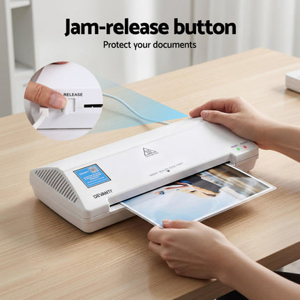 Devanti A4 Laminator Machine, Hot & Cold Thermal Fast Lamination Anti-Jam Laminator for Office School Home Document Photo Card Handmade A4 A5 A6, White 7