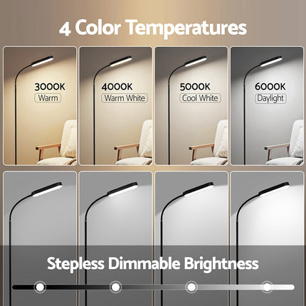 Artiss LED Floor Lamp with Remote Control & 4 Color Temperature Reading Living Room Bedroom Office 4