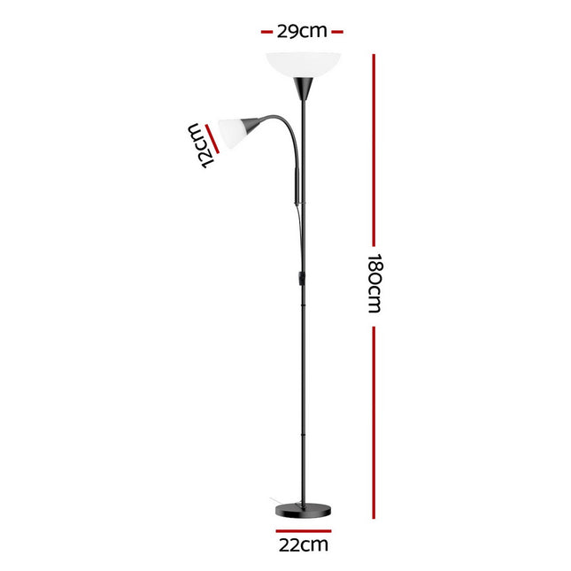 Artiss Floor Lamp Mother and Child Modern Home Living Room Office Reading Black 2