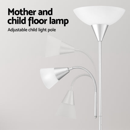 Artiss Floor Lamp Mother and Child Modern Home Living Room Office Reading Silver 5