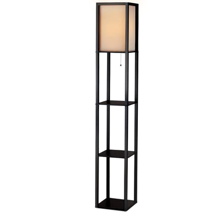 Artiss Floor Lamp 3 Tier Shelf Shelf Storage LED Light Stand Home Room Vintage Black 2