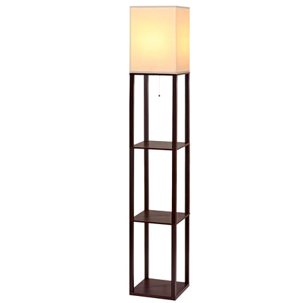 Artiss Floor Lamp 3 Tier Shelf Storage LED Light Stand Home Room Vintage White 2