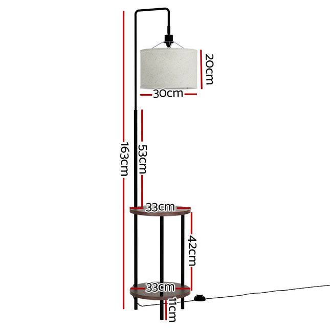 Artiss Floor Lamp 2 Tier Shelf Storage LED Light Stand Home Room Adjustable Head 2
