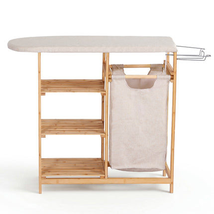 Artiss Laundry Basket Hamper with Ironing Board Bamboo 4