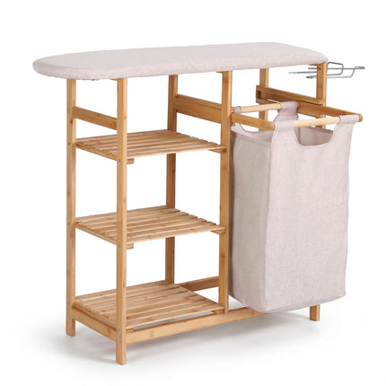 Artiss Laundry Basket Hamper with Ironing Board Bamboo 9