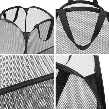 Artiss 2X Laundry Basket Hamper Foldable Black 4