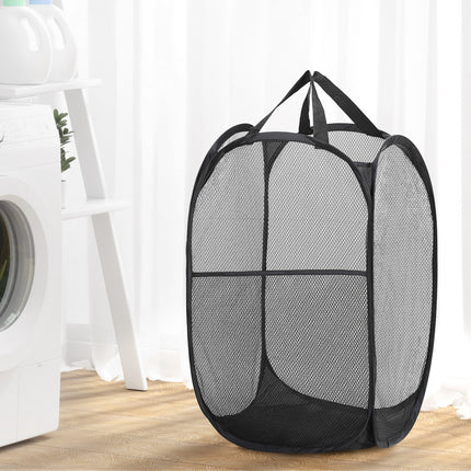 Artiss 2X Laundry Basket Hamper Foldable Black 5