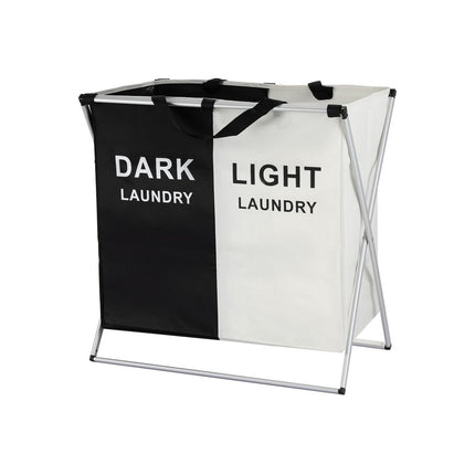 Artiss Laundry Basket Hamper Large Foldable Washing Clothes Storage 2 Sections 3