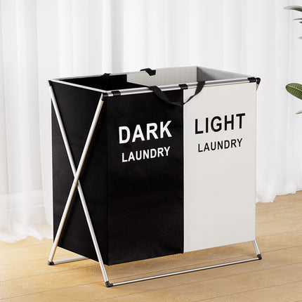 Artiss Laundry Basket Hamper Large Foldable Washing Clothes Storage 2 Sections 7