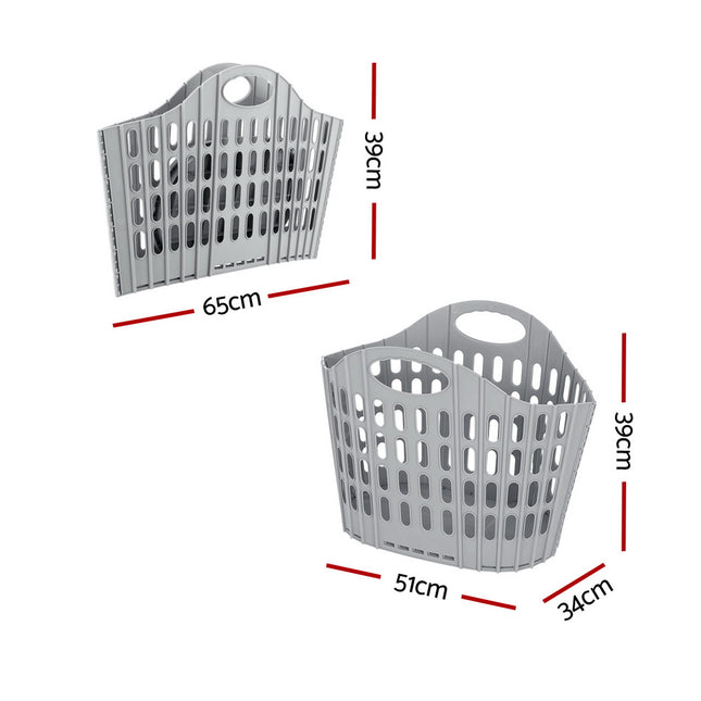Artiss Laundry Basket Hamper Large Foldable Washing Clothes Storage Organiser 2