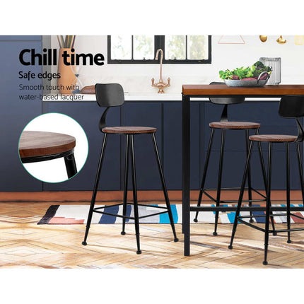 Artiss 2x Bar Stools Vintage Metal Chairs 4