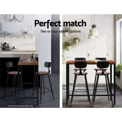 Artiss 2x Bar Stools Vintage Metal Chairs 5