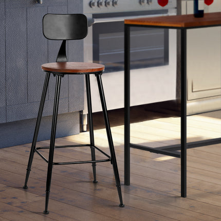 Artiss 2x Bar Stools Vintage Metal Chairs 7