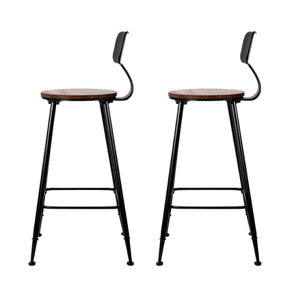 Artiss 4x Bar Stools Vintage Metal Chairs 3