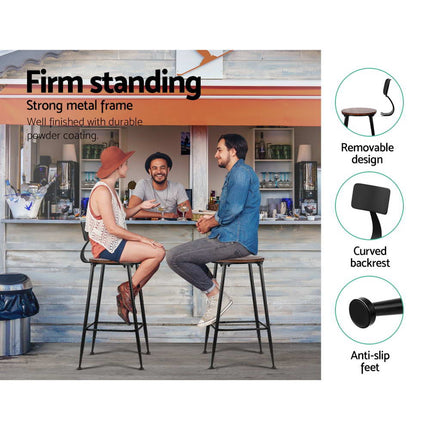 Artiss 4x Bar Stools Vintage Metal Chairs 6