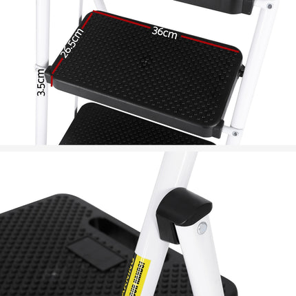Giantz 4 Step Ladder Multi-Purpose Folding Steel Light Weight Platform 4