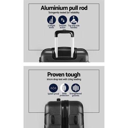 Wanderlite 20 Inch Luggage with Zipper Lock Travel Suitcase Carry On Hard Shell Luggage Case Black 4