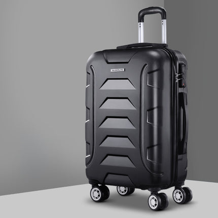 Wanderlite 20 Inch Luggage with Zipper Lock Travel Suitcase Carry On Hard Shell Luggage Case Black 7