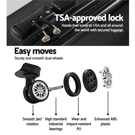 Wanderlite 28 Inch Luggage with TSA Lock Spinner Carry On Hard Shell Travel Suitcase Luggage Case Black 5