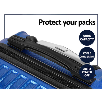 Wanderlite 20-28 Inch Luggage 2Set with TSA Lock Spinner Carry On Hard Shell Travel Suitcase Luggage Case Blue 6