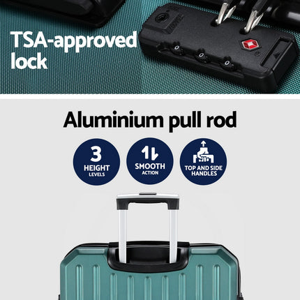 Wanderlite 28-inch Luggage Set with TSA Lock�ABS Hard Shell Travel Suitcase Organiser Luggage Case Atrovirens 6
