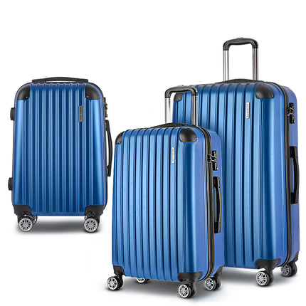 Wanderlite 3 Set Luggage 20-24-28 Inch with TSA Lock Spinner Hard Shell Travel Suitcase Luggage Organiser Case Blue 8