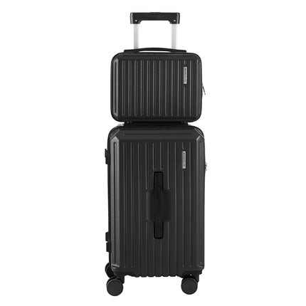Wanderlite 2pcs Trunk Luggage Suitcase Travel Carry On TSA Lock 12" 20" Black 3