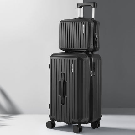 Wanderlite 2pcs Trunk Luggage Suitcase Travel Carry On TSA Lock 12" 20" Black 7