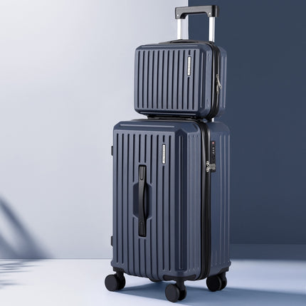 Wanderlite 2pcs Trunk Luggage Suitcase Travel Carry On TSA Lock 12" 20" Navy 7