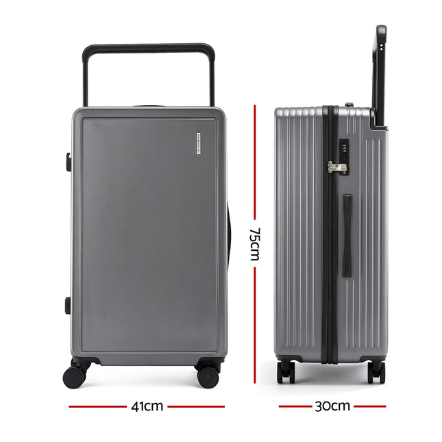 Wanderlite 28" Wide Handle Luggage Suitcase Travel TSA Lock Anthracite Grey 2