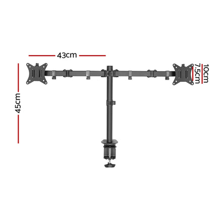 Artiss Monitor Arm Dual Desk Mount Screen Bracket Holder 2