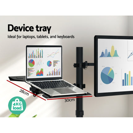 Artiss Monitor Arm Desk Mount Laptop Tray 4