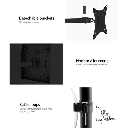 Artiss Monitor Arm Desk Mount Laptop Tray 7
