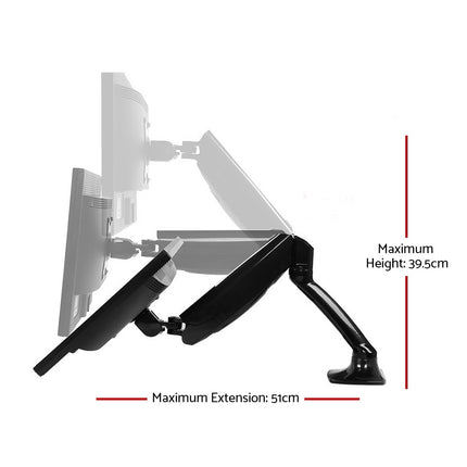 Artiss Monitor Arm Gas Spring Dual Desk Mount Screen Holder 2