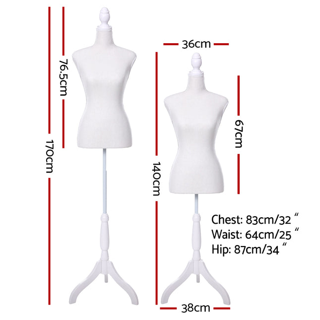 Female Mannequin 170cm Model Dressmaker Clothes Display Torso Tailor Wedding White 2