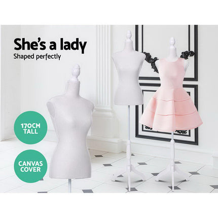 Female Mannequin 170cm Model Dressmaker Clothes Display Torso Tailor Wedding White 3